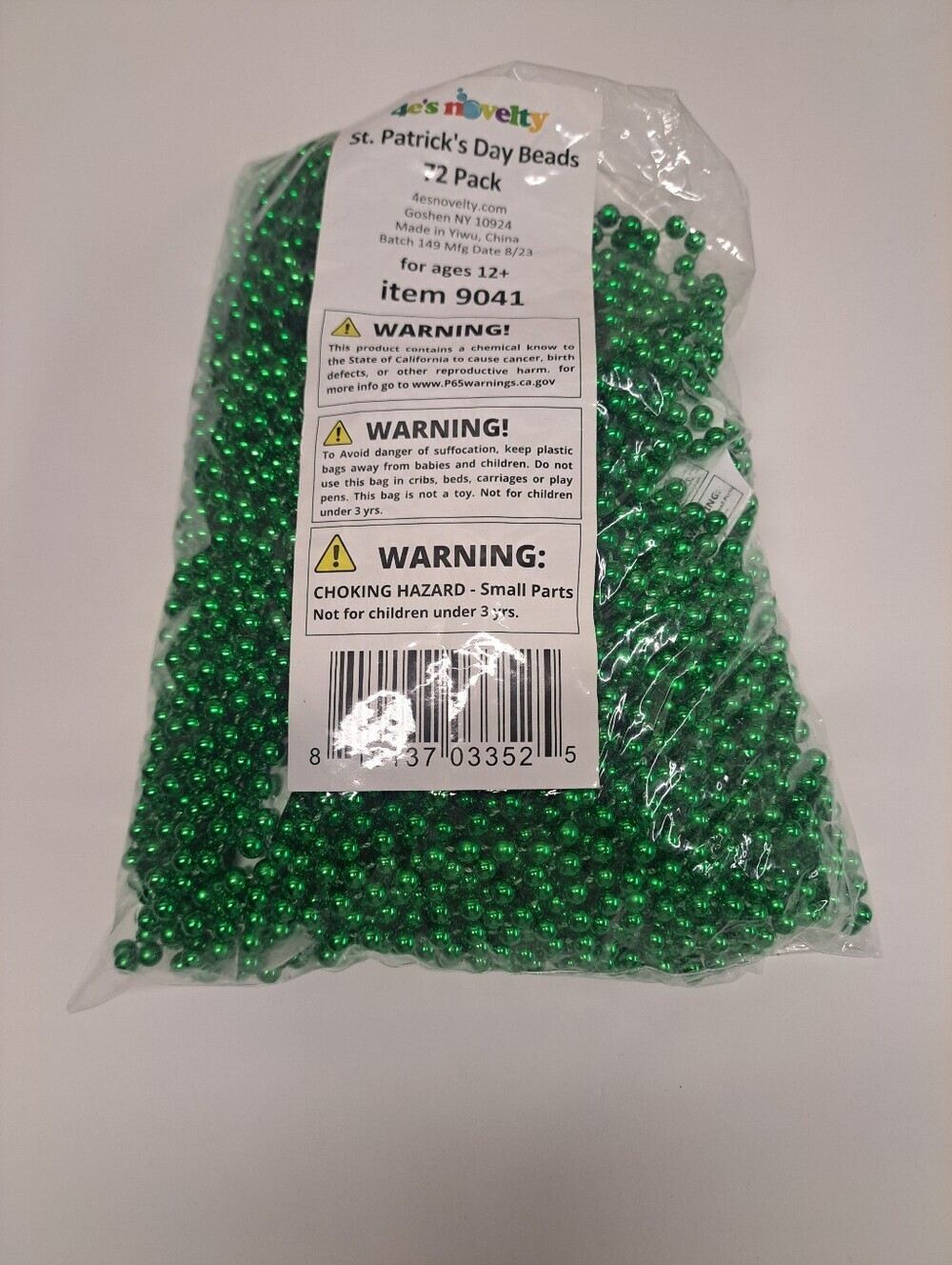 Necklace 4e's Novelty 72 Pcs Bulk Green - Picture 3 of 5